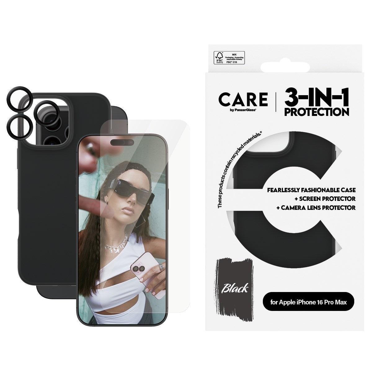 CARE by PanzerGlass® 3-in-1 Bundle iPhone 16 Pro Max